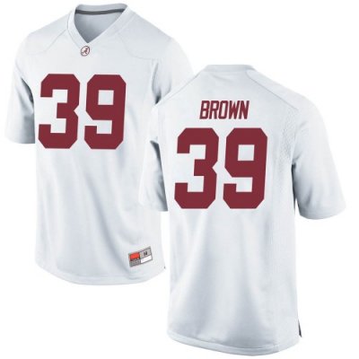 Men's Alabama Crimson Tide #39 Jahi Brown White Game NCAA College Football Jersey 2403BFCQ3